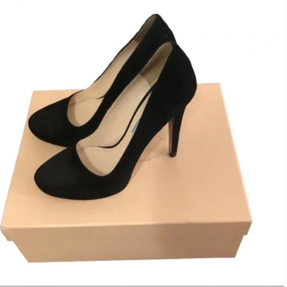 Prada Black Suede Heels - Picture 1 of 8